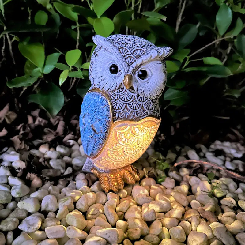 Solární Sova Resinová Lampa