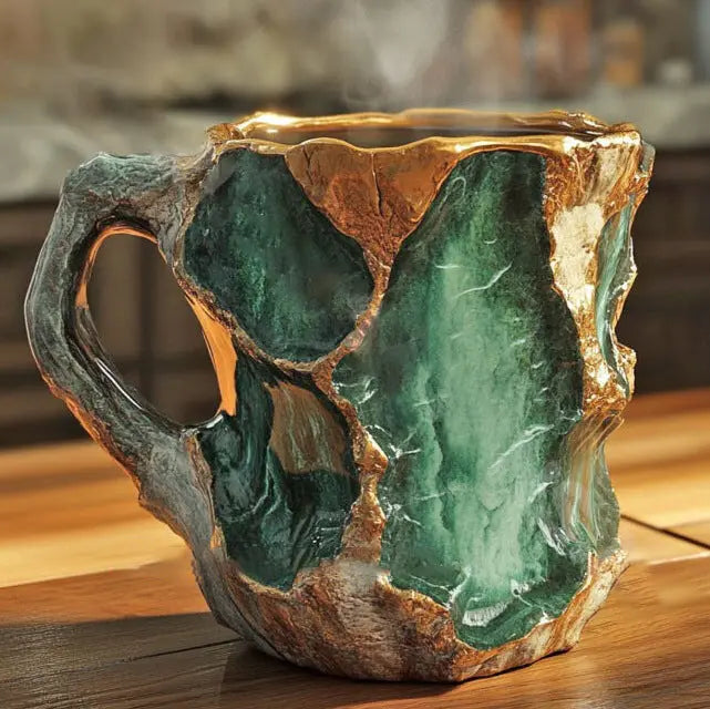 Hrnky na kávu s minerálními krystaly