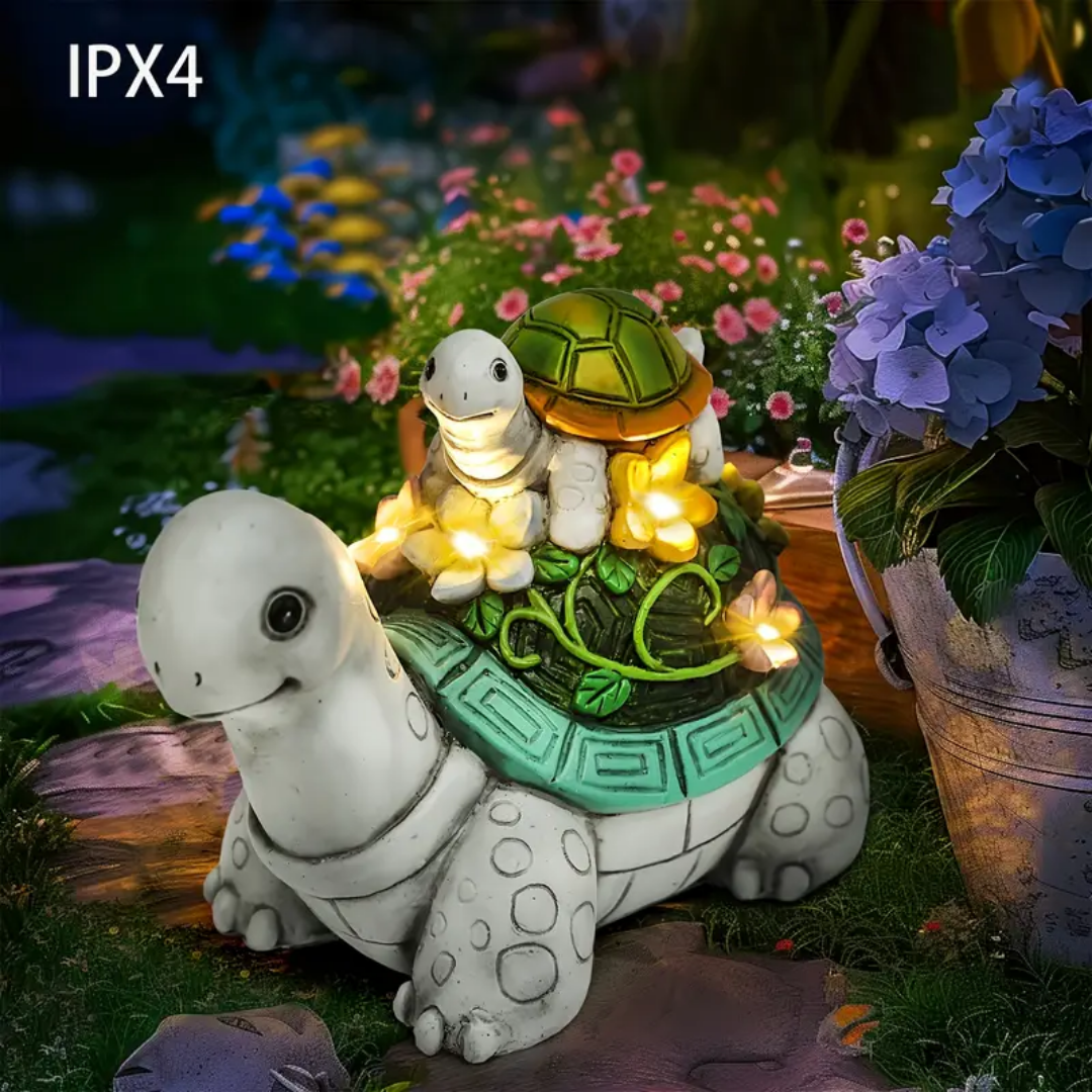 Barevná osvětlená lampa rodiny želv